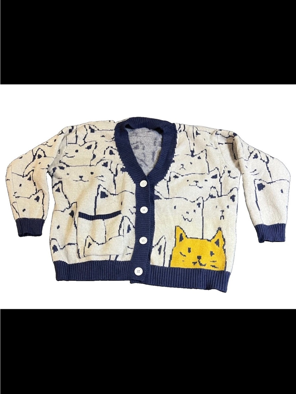 Aelfric Eden Sweet Cream Cat Sweater Graphic Knit Cardigan Streetwear Cat lady